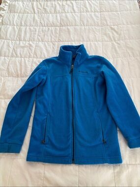 Columbia Youth Bright Blue Full-Zip Fleece Jacket Sz Medium like new